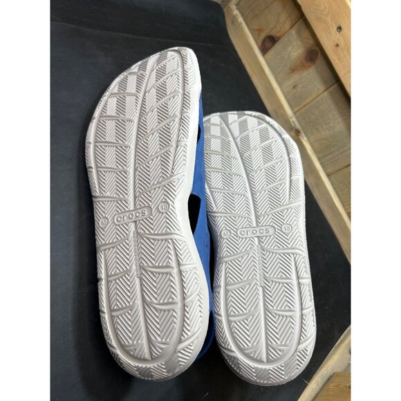 Crocs Iconic Mens Size 13 Blue Perforated Slip-On Water Shoes Sandals - Picture 6 of 8